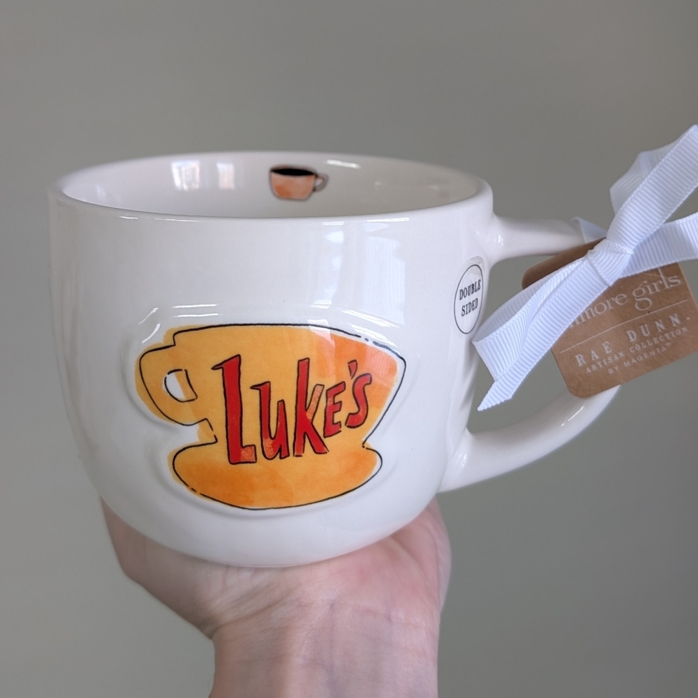 Rae Dunn x Gilmore Girls I LIKE COFFEE WITH MY OXYGEN Double Sided Luke's Mug ☕ - Picture 2 of 9